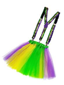 2Pcs D EXCEED Women's Carnival Cosplay Costume Accessories Set Suspenders Mardi Gras Tutu Skirt For St. Patrick's Day Concerts Easter Dance Performances Party Costume Set - Multicolor - View 2