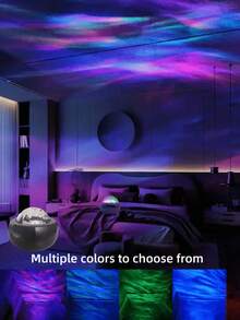 1pc Adjustable Aurora Lighting - Multi-Color Changing LED Projection Night Light, Suitable For Home, Office, Date Night, Party Decoration