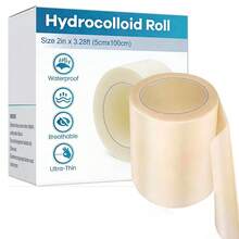 Hydrocolloid Roll Gel Bandages - 2in*3.28ft Hydrocolloid Bandages Patch With Self-Adhesive - Cut-To-Size, Ultra Absorbent Tape For Blister, Travel Essential - Multicolor - View 1