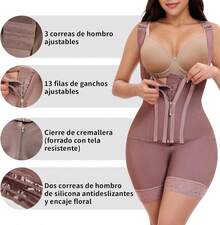 Colombiana Mujer Moldeadora,  Para Mujer, Calzon Faja Postparto Cesarea, Body Moldeador Entero Control de Vientre y Levantamiento Glúteo - Negro - Ver 4