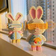 4100PCS Rabbit Series Building Block Toys, Candy Rabbit, Social Rabbit, Glasses Rabbit Building Block Toy Ornaments, 3d Stereoscopic Puzzle Toy Decorative Ornaments, Perfect Easter, Christmas, Halloween, Valentine's Day And Birthday Gifts - Multicolor - View 10
