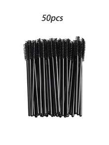 50支装睫毛膏套装 - 含睫毛膏梳和睫毛膏涂抹器，无香精，适合敏感肌肤，可用于睫毛嫁接和眉毛造型。螺纹刷头，可作为替换套装或单独使用。旅行或出差时的必备美妆好物。