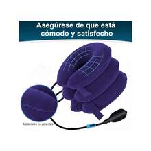 Traccion Cervical, Collarin Cervical para el Cuello,Estirador Camilla Inflable para el Cuello,Relajador de Cuello para el Alivio del Dolor,Almohada de Tracción para el Cuello,Neck Pillow para Viajes - Púrpura/ - Ver 5