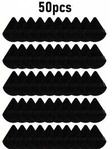 50合1天鹅绒粉扑，多功能化妆工具，粉扑，气垫粉扑，湿湿两用化妆海绵，可重复使用化妆海绵，散粉扑，美妆小工具，美妆海绵，面部化妆工具，粉扑，不含乳胶，气垫粉扑，适用于粉底液、BB霜、遮瑕膏等化妆品，适合所有肤质 - 黑色 - 查看 12