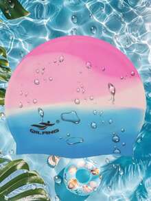 1pc,Swimming Cap, Silicone Makes The Wearer Effortless, And Lightweight, Universal Waterproof Ear Protection, Universal Style Swimming Cap, Essential For Summer Outings - Multicolor - View 15