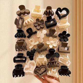 10/20pcs Random Color & Style Mini Simple Hair Clips For Girls, Claw Clips, Hair Slide, Hair Barrettes