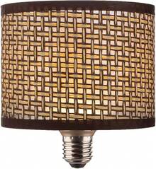 Tecnolite - Foco Cilíndrico Malla de Ratán LED 4.5, Luz Ámbar, Base E27, No atenuable - Café / Marrón - Ver 11