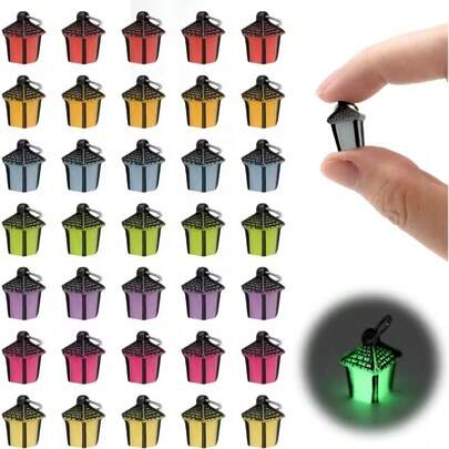 10pcs Resin Fairy Garden Lights, Colorful Covers, No Power Needed, Suitable For Easter, Thanksgiving And Outdoor Micro Landscape Decor, Home Decor, Holiday Lighting, Fun Design, Durable Lighting, Color Changing Micro Lights, For Crafts, Holiday Decorations, Resin Micro Lights, Micro House Accessories, Micro Decor Lights, Micro Green Fairy Lights