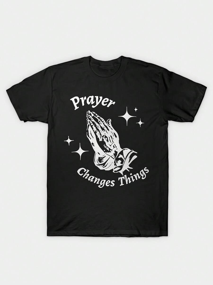 Religious Praying Hands Themed design - Negro - Ver 1