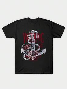 Yachting Anchor Rope Y Typography Print - Negro - Ver 1