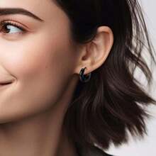 15 Pairs Of Stylish And Gorgeous Stainless Steel Earrings Set, With Multiple Colors And Styles To Choose From, Suitable For Daily Or Party Use, And Can Be Given As Gifts To Friends And Family - Black - View 3