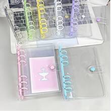 1pc A6 Transparent Sticker Book, Loose-Leaf Binder, Sticker Album, Sticker Pages, Stamp Collection Book, Pocket Book, 3D Stickers, Sticker Book, Photo Storage Sleeves, Book Cover, Trading Card Box, Photo Album, Budget Planner, Diary, Notebook, Office Supplies - Multicolor - View 1