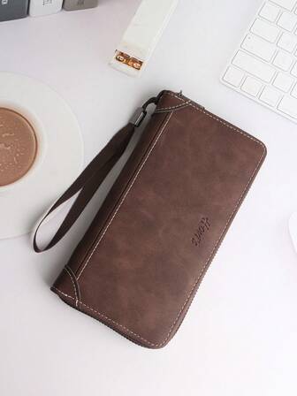 HOVI'S Fashion Simple Business Men's Clutch Bag Double Zipper Large Capacity Multi-Card Slot Portable Wristlet Bag Men's Holiday Anniversary Gift Man Bag Students School Supplies Wash Bag Old Money Multi Card Clutch Bag Long Wallet Light Business Makeup Bag Multi-Functional Outdoor Fashionable Casual Boyfriend Gifts Handbags Vacation Vintage Funny Gifts Coin Purse Travel Christmas Purse Thanksgiving Gifts Side Bag Hobo Hip Bag Summer Summer Bag Springbreak Gift Bag Brown Bag Pack Vintage Bags