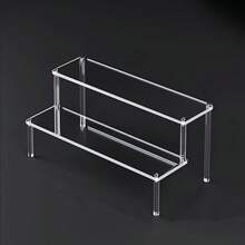 1pc Acrylic Trapezoid Display Rack, 3-Tier Trapezoid Display Shelf, Home Storage Display Rack, Jewelry Cosmetics Display Rack, Multi-Layer Transparent Storage Display Rack, Cake Stand, Perfume Rack - Clear - View 17