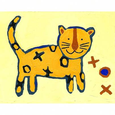 X and O - Cuadro decorativo para pared, diseño de tigre