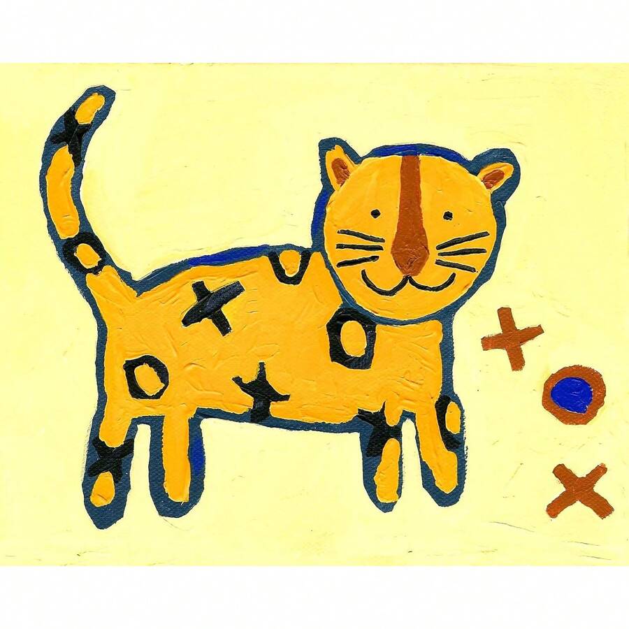 X and O - Cuadro decorativo para pared, diseño de tigre