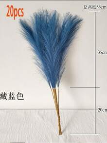 Artificial Pampas Grass Home Decor 50/30/20/10/Piece 55mm Purple Gradient, Pink Gradient, Blue Gradient Artificial Pampas Grass, High-Simulation Artificial Pampas Grass Flowers For Decoration, Large Artificial Pampas Grass Branches, Pampas Grass, Suitable For Floor Vases, Pampas Grass Decoration, Vase Filler, Floor Vase Filler, Bohemian Style Home Decoration - Blue - View 10