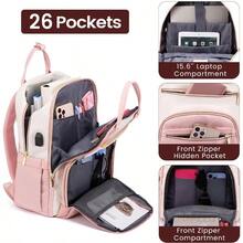 LOVEVOOK Backpack For WomenLaptop Backpack Women Fits 15.6 Inch Laptop Bag School Backpacks Fashion Travel Work Anti-Theft Bag Waterproof Business Computer College Backpack Purse - Beigepinkpink - View 3