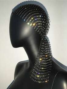 女士金色水钻渔网头巾，个性化发饰，适合日常佩戴、跳舞、婚礼、派对、活动、情人节等场合，也可作睡帽使用。 - 彩色 - 查看 22