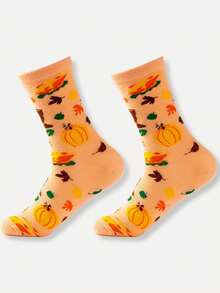 2/5/10 Pairs Random Fashionable Versstile Creative AB Asymmetrical High Top Socks With Cartoon Animal, Tool, And Character Patterns - Multicolor - View 8