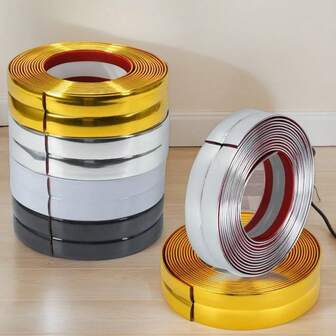 1PC 3meters/118.11in Self-Adhesive Caulking Strip, PVC Decorative Trim Tape, Room Decoration Interior Trim Strips Wall Stickers Corner Decorative Strips Home Decor Garden Peel And Stick Posters