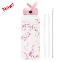 Owal-A 保温不锈钢水瓶 - 32 盎司防漏运动水瓶，配备双功能吸嘴、翻盖吸管和宽口设计 - 可保温 24 小时 - 非常适合健身、旅行和日常使用 - 彩色 - 查看 3