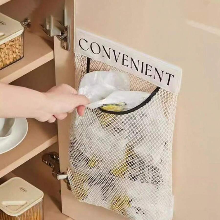Kitchen Garbage Bag Storage Wall-Mounted Large Capacity Storage Bag For Plastic Bags, Sock Mesh Bags - Multicolor - View 1