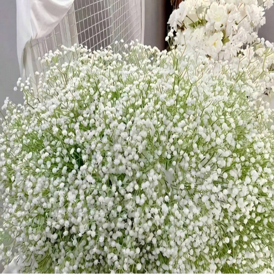 100pcs Artificial Starry Sky Flowers With Stems, 11.81 Inches (Approx. 30cm), Realistic Texture, Suitable For Home & Office Decor, Indoor Floral Arrangements, Outdoor Garden & Yard Decor, Weddings, Birthdays, Bridal Gifts, Party Decorations, Realistic Meteor Flowers, Artificial Meteor Flowers - Green - View 1