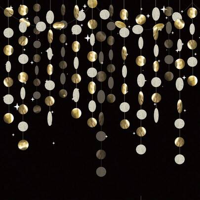 Round Disc Hanging Garland Decor, For Wedding/Anniversary/Party/Holiday Background Decoration, Valentine's Day, Valentine's Wedding, Birthday