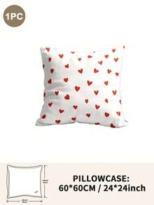 1pc/2pcs/4pcs Polyester Heart Pattern Pillowcase (Pillow Insert Not Included), Soft & Comfortable, Suitable For All Seasons - Multicolor - View 30