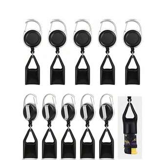 1/10 piezas Llavero con soporte retráctil para encendedor, con clip, estuche clásico para encendedor, conveniente y práctico (Negro)