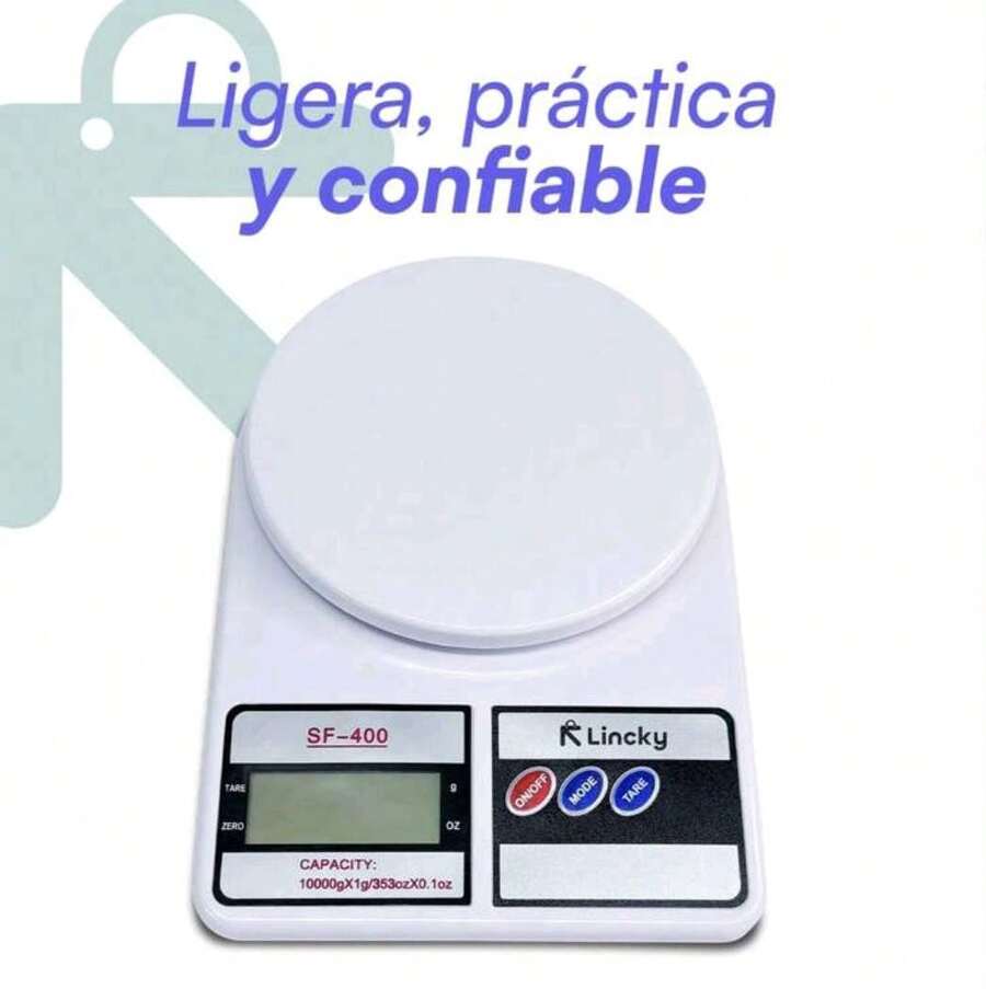 Bascula Cocina Digital Gramera AlimentosAlta Precisión 10kg Color Blanco
