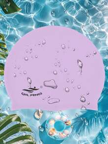 1pc,Swimming Cap, Silicone Makes The Wearer Effortless, And Lightweight, Universal Waterproof Ear Protection, Universal Style Swimming Cap, Essential For Summer Outings - Multicolor - View 13