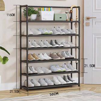 1个简易扶手鞋架，室内储物架，多层独立式鞋柜，适用于玄关、宿舍、出租房。