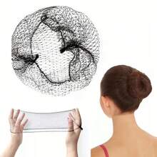 10/20pcs Invisible Nylon Hair Nets For Food Service Staff, Kitchen Hair Nets, 20 Inch, Solid Color Hairnets, Suitable For Restaurant Servers, Flight Attendants, Dancers, Doctors, Nurses - Black - View 6