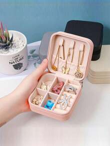 Travel Jewelry Organizer, Initial Jewelry Box, Customizable Letters, Multifunctional Jewelry Organizer, Jewelry Organization And Storage, Compact Jewelry Box, Makeup Organizer, Nail Polish Organizer, Travel Essentials, Cruise Essentials - Multicolor - View 5