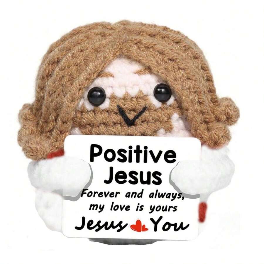 1pc Christian Gift, Positive Crocheted Item Bestowed By Jesus To Women, Encouraging Bible, Catholicism, Religious Spirit, Faith In God's Baptism, Handmade Birthday Retirement Gift, Gift For Dad, Jesus' Religious Crochet Work, Positive Introduction. - Multicolor - View 1