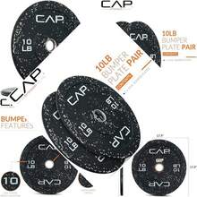 Olympic Rubber Bumper Plate for Versatile Use with Multiple Options/Colors - Negro - - Ver 1