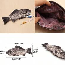 逼真鲤鱼铅笔盒，创意独特干鱼铅笔盒，逼真鱼形铅笔盒 - 彩色 - 查看 2