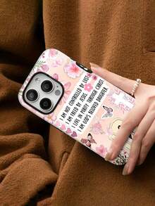 Estuche para teléfono inspirador de flores y mariposas Compatible con estuches para teléfonos   17  16 Pro Max  15 Pro Max  13 y  12 Hecho de material TPU a prueba de caídas, resistente al desgaste y cómodo de sostener Un gran regalo para familiares, amigos, seres queridos, novios / novias y para Navidad y Año Nuevo - Blanco - Ver 7
