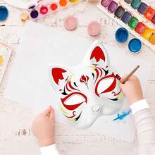 1/6/10/20pcs Orc Mask, White Cat Fox Mask, Blank DIY Mask, Animal Half Face Mask, Masquerade Costume Party Role Play - White - View 6