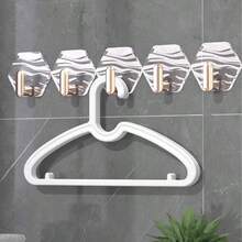 5/8pcs Acrylic Hexagon Adhesive Hooks, Transparent No Drill Bathroom, Kitchen, Cabinet, Wall Mounted Hooks, Dorm Coat Hooks (With Adhesive Backing) - Multicolor - View 6
