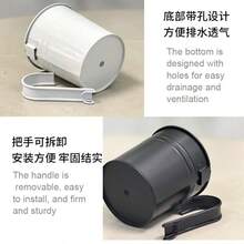 锻铁悬挂式花盆，带可拆卸挂钩 - 铁质结构，底部有排水孔，配有可拆卸手柄。多功能迷你储物桶，适用于室内/室外花园、厨房、阳台和庭院。DIY 花盆，适合各种园艺项目。维护和清理时保持双手清洁 - 无需手套。必备园艺工具礼盒！ - 彩色 - 查看 7