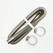 15cm 60cm 120cm 200cm 300cm 90° Elbow Car Air Parking Heater Exhaust Pipe, 2 Clamps Fuel Tank Exhaust Pipe Heating Hose, Stainless Steel RV Heater - PYG - View 4