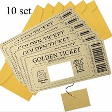 1/5Pcs Gold Scratch Off Card - Customizable Message Space, Random Color Envelope Included, Perfect Valentine's Day & Birthday Gift For Girlfriend & Wife - Multicolor - View 9