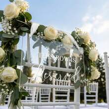 1pc "Reserved" Acrylic Signage For Wedding Ceremony, Reserved Seat Indicator - Multicolor - View 5