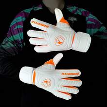 1 Pair Latex Football Goalkeeper Gloves Fingersave Kids Children Youth Thickened Football Comfortable Breathable Durable Anti-Slip Professional Finger Protection Save Guard Match Training Wrist Strap Goalkeeper Soccer Outdoor Sports Boy Girl Goalkeeper Goalie Gloves White - White - View 2