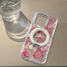 Funda de Teléfono Transparente con Soporte Metálico para iPhone 17air/16/15/14/13 Pro, Pro Max, Plus, 360 ° Rotación + ajuste multiángulo, soporte súper fuerte, libera las manos. - transparente - Ver 9