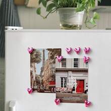 12PCS Refrigerator Magnets Pink Magnets For Fridge 0.83in Small Heart Cute Decorative Magnet Set For Home Kitchen Office Whiteboard Decor - Pink - View 6