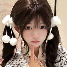 2 buc/set eleganți de păr drăguți și eleganti, albi, pufoși, cu ciucuri, design mic și delicat, ușor de fixat, material moale, potriviți pentru coafuri cu coadă de cal, , accesoriu de modă pentru zi cu zi, petrecere, călătorii, elastici de păr, benzi de cauciuc, frânghie de păr, cravată elastică de păr - Cravată de păr cu ciucuri de pluș alb - Vizualizare 8